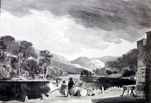 Landschap met een Meer door John Harden