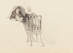 Man en vrouw zittend aan een tafel, 1805 door John Harden