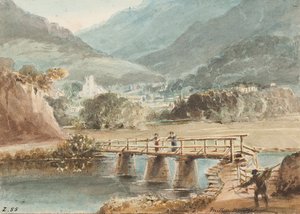 Oude molenbrug, 1843 door John Harden