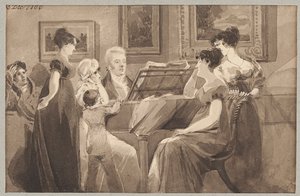 Zang rond een piano, 1806 door John Harden
