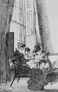 Drie Vrouwen in een Georgisch Interieur, 24 mei 1823 door John Harden