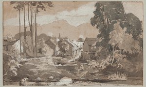 Uitzicht naar het oosten op Ambleside, 1812 door John Harden