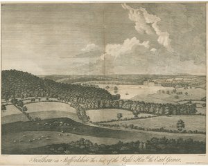Trentham Hall: Gravure, nd [c 1751] door John Harris