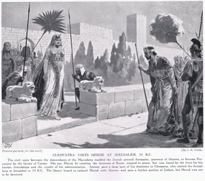 Cleopatra bezoekt Herodes in Jeruzalem 33 v.Chr.