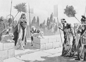 Cleopatra bezoekt Herodes, c 33 v.Chr. door John Harris Valda