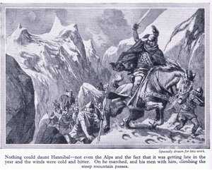 Hoe Hannibal de Alpen Overstak, c.1950 door John Harris Valda