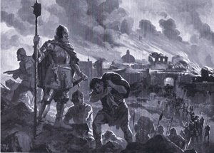 Ivan de Zwarte steekt Zhabliak in brand 1484, uit Hutchinson
