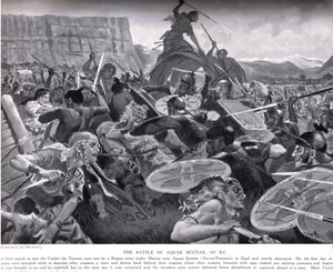 De Slag bij Aquae Sextiae, 102 v.Chr., illustratie uit 
