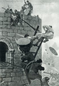Het beleg van Carmarthen Kasteel door John Harris Valda