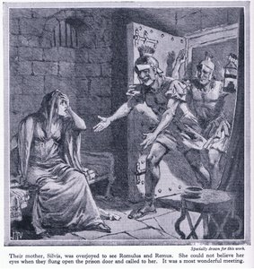 Hun moeder Silvia was dolblij om Romulus en Remus te zien, c.1950 door John Harris Valda