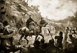 De intocht van Willem de Veroveraar in Wales door John Harris Valda