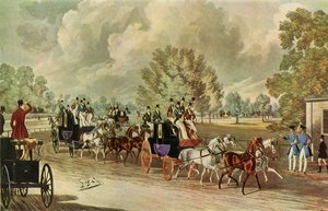 Een Bijeenkomst van de Four-In-Hand Club, Hyde Park, Londen, c1838, 1947 door John Harris the Younger