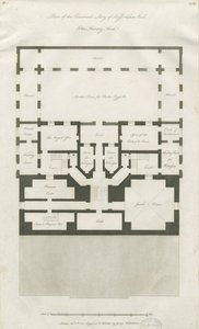 Stafford - Plattegrond van de Kelderverdieping van Shire Hall: gravure door John Harvey