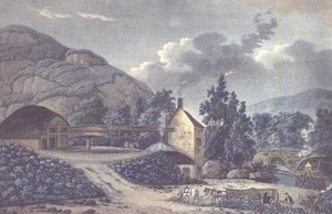 Kolenwerken - een uitzicht nabij Neath in Glamorganshire, Zuid-Wales door John Hassell