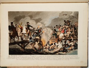 Frans leger steekt de Berezina over in november 1812 door John Hassell