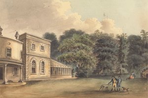 Pit-Palace, Epsom, het landgoed van Thomas Jeudwine, Esq. door John Hassell
