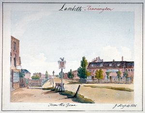 Uitzicht op Kennington, Lambeth, Londen, 1825 door John Hassell