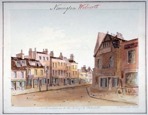 Uitzicht op het dorp Walworth, Southwark, vanaf de noordelijke ingang, Londen, 1825