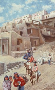 Pueblo dorp, 1900 door John Hauser