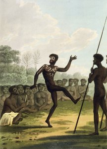 De dans, aboriginals uit New South Wales gegraveerd door Matthew Dubourg, uitgegeven 1813 door John Heaviside Clark