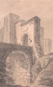 Poort naar een Kasteel: benaderd door een Brug
