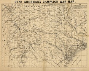 De oorlogskaart van generaal Sherman. LOC 99447285