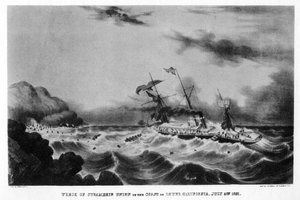 Het Wrak van het Stoomschip Union aan de Kust van Laag-Californië