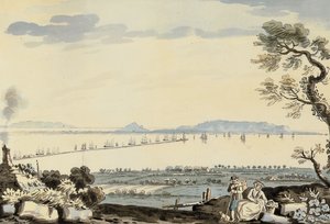Uitzicht op Dublin Bay en haven, Hill of Howth