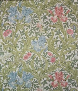 Irisbehang, ontworpen door John Henry Dearle voor Morris en Company, 1902 door John Henry Dearle
