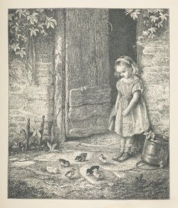 Plaat 20. Een jong meisje en kuikens, uit 