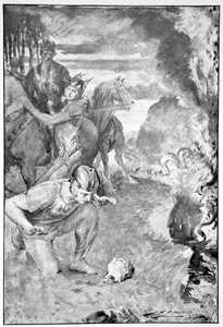 Beowulf vindt het hoofd van Aschere door John Henry Frederick Bacon