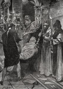 De begrafenis van koning Ethelbert van Kent, uit het boek 