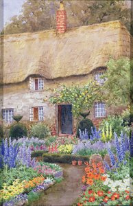 Een Cottage Tuin in Volle Bloei door John Henry Garlick
