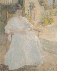 Figuur in zonlicht (vrouw van de kunstenaar) door John Henry Twachtman