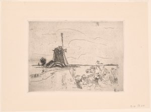 Molen in Nederland door John Henry Twachtman