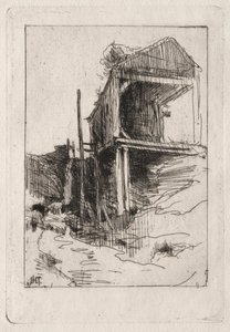 Oude molen, Branchville, Connecticut door John Henry Twachtman