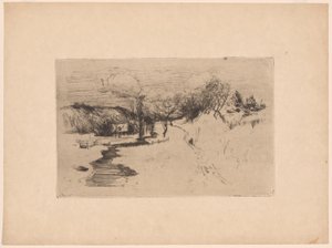 Sneeuwlandschap door John Henry Twachtman