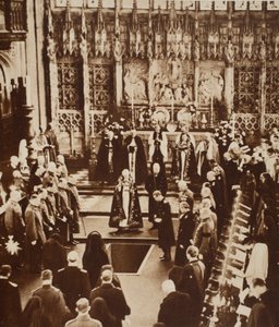 Koning Edward VIII strooit aarde op de kist van zijn vader, 1936 door John Hill
