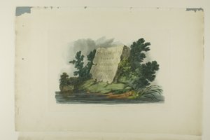 Titelpagina, Vignet en plaat één van het eerste nummer van Picturesque Views of American Scenery
