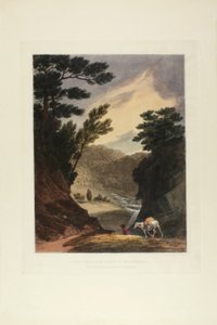 Uitzicht Bij de Schuylkill Watervallen, Pennsylvania, plaat vijf van het eerste nummer van Picturesque Views of American Scenery door John Hill