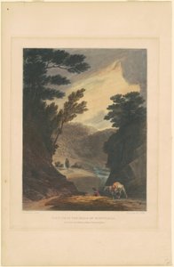 Uitzicht nabij de watervallen van Schuylkill door John Hill, after Joshua Shaw
