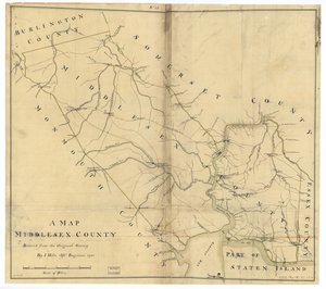 Een kaart, Middlesex County. LOC gm72003603 door John Hills