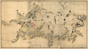 Boston Harbour en de omgeving door John Hills