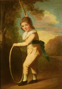Portret van Meester William Morgan met een hoepel en stok