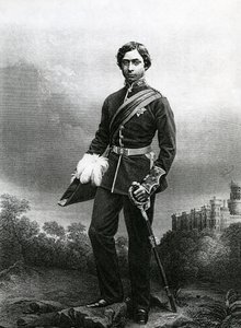 Albert Edward, Prins van Wales, gegraveerd door D.J. Pound van een foto, uit 