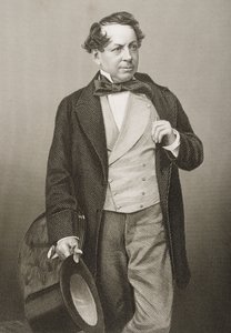 John Baldwin Buckstone (1802-79) gegraveerd door D.J. Pound van een foto, uit 