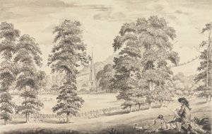 Landschap met Ledbury Kerkspits door John James Barralet