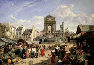 Markt en fontein van de onschuldigen, Parijs door John James Chalon