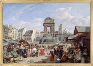 De Markt en de Fontein van de Onschuldigen door John James Chalon