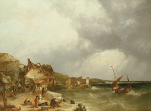 De kust bij Etaples, 1853 door John James Wilson